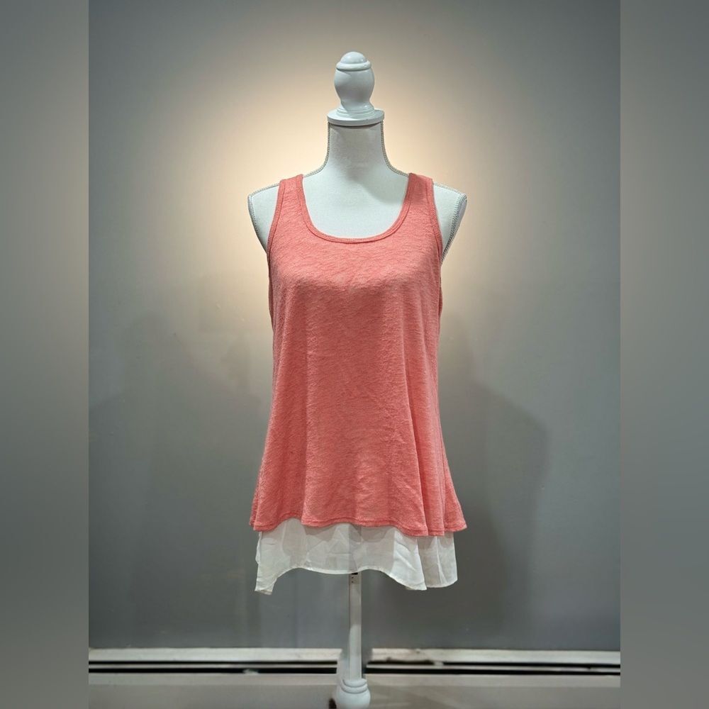 Peach Chris & Carol Mixed Media Tank Size M EUC